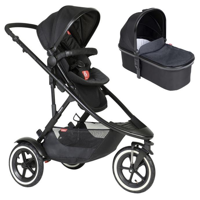 Phil & Teds Sport Verso Pushchair & Carrycot | Bundle | Black | Direct4baby