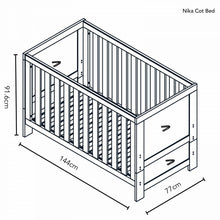 Load image into Gallery viewer, Obaby Nika Cot Bed &amp; Under Drawer- Grey Wash
