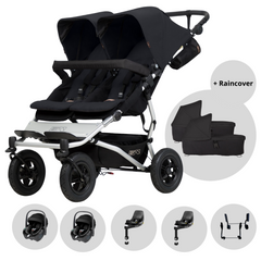Mountain Buggy Duet Twin Black Bundle with Maxi-Cosi Pebble 360 Travel System