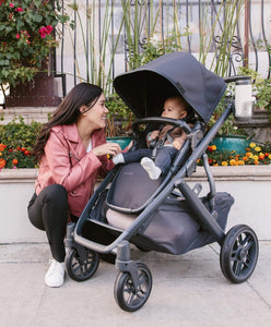 UPPAbaby Cruz Pushchair & Carrycot With Maxi Cosi Cabriofix i-Size | Jake (Black/Carbon/Black Leather)