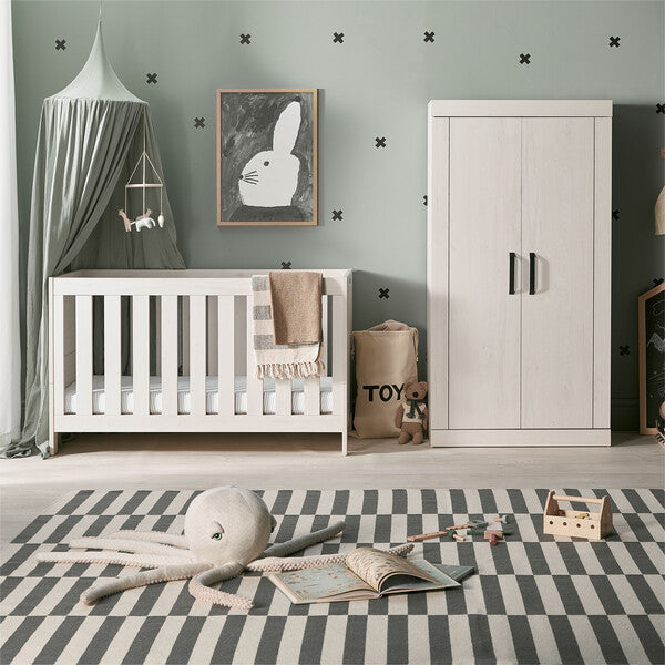 Silver Cross Alnmouth Cot Bed and Wardrobe Lifestyle Image