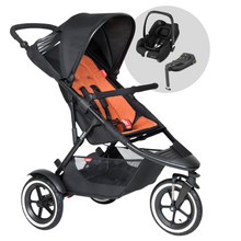 Load image into Gallery viewer, Phil &amp; Teds Sport V6 in Rust Orange Bundle with Maxi-Cosi Cabriofix i-Size
