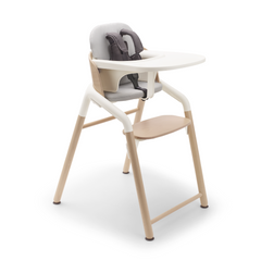 Bugaboo Giraffe Highchair with Baby Set, Pillow & Tray - Neutral Wood/White & Arctic White