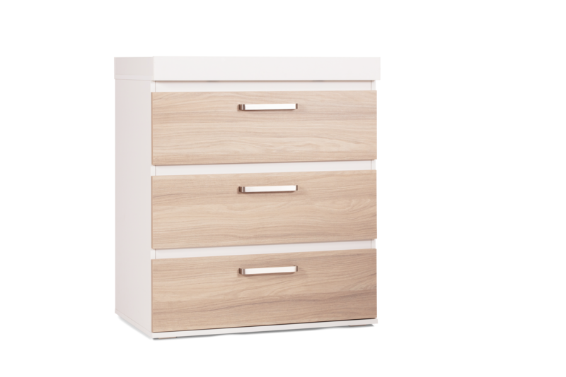 Silver Cross Finchley Oak Dresser / Changer Angled on White Background