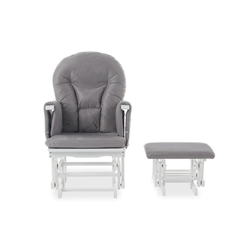 Obaby Reclining Glider Chair And Stool - White and Grey