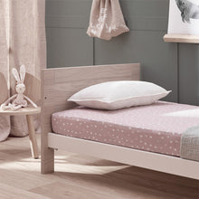 Load image into Gallery viewer, Silver Cross Finchley Oak Toddler Bed headboard close up in lifestyle shot
