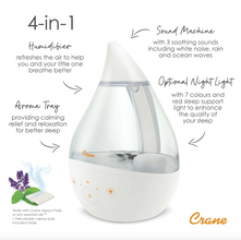 Load image into Gallery viewer, Crane Drop 2.0 4-in-1 Humidifier with Sound Machine
