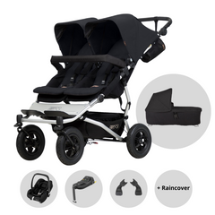 Mountain Buggy Duet Double Black Bundle with Maxi-Cosi Cabriofix i-Size