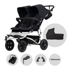 Load image into Gallery viewer, Mountain Buggy Duet Double Black Bundle | Maxi-Cosi Cabriofix i-Size Car Seat | Free Raincover
