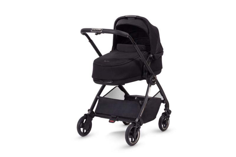 Silver Cross Dune Pushchair, Compact Carrycot & Dream i-Size Travel Pack - Space Black
