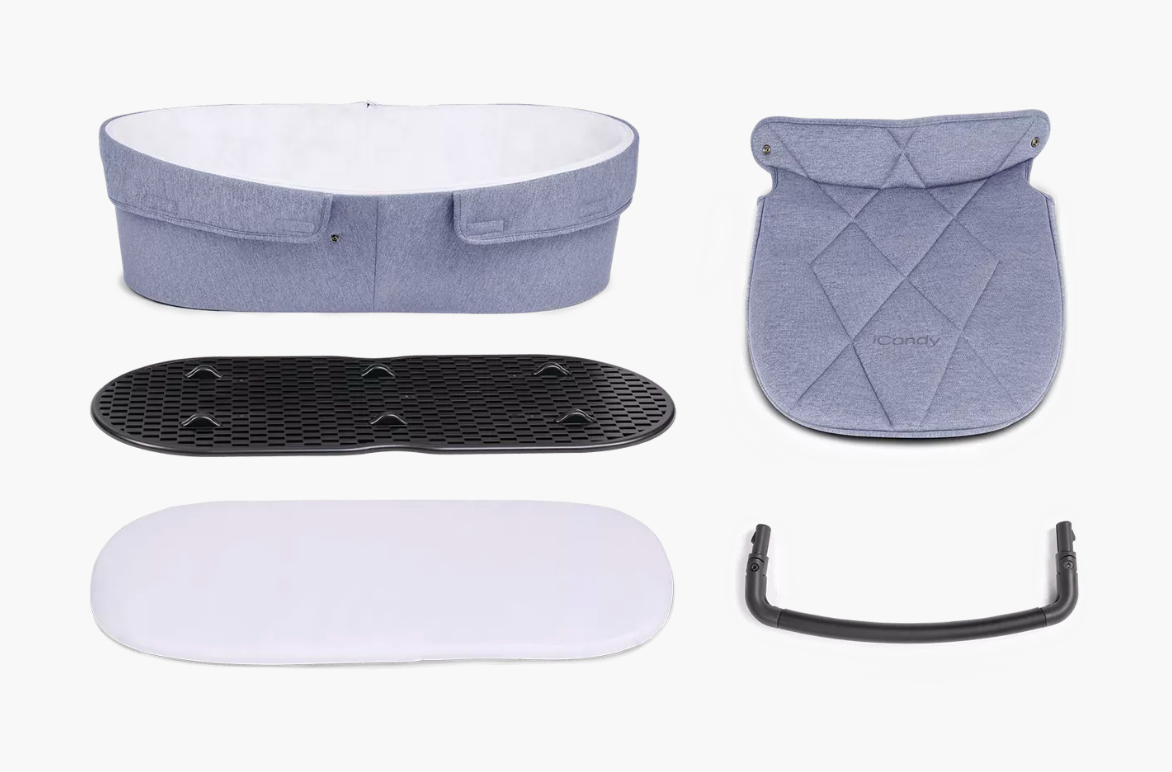 iCandy Orange Pushchair Second Carrycot Fabric & Bumper Bar Mist