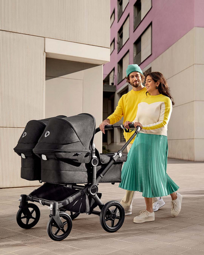 Bugaboo Donkey 5 Twin Pushchair & Carrycot | Black / Midnight Black / Forest Green | Direct4baby