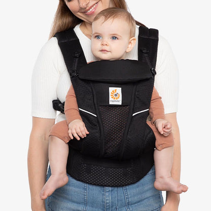 Ergobaby Omni Breeze Baby Carrier | Onyx Black & All-Weather Cover