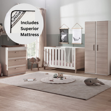 Load image into Gallery viewer, Silver Cross Finchley Oak 3 PC Room Set &amp; Superior Mattress
