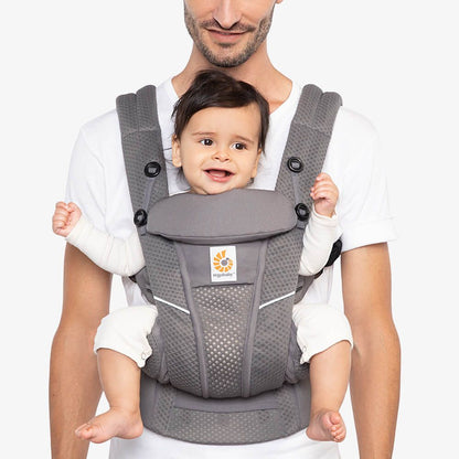 Ergobaby Omni Breeze Baby Carrier | Graphite Grey & All-Weather Cover