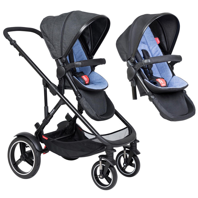 Phil & Teds Voyager V6 Double Pushchair - Sky Blue