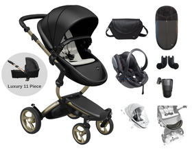 Load image into Gallery viewer, Mima Xari 11 Piece 4G Complete Travel System |  Black on Champagne
