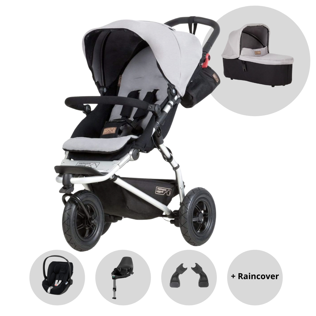Mountain Buggy Swift Bundle Silver Cybex Cloud T Car Seat