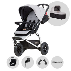Mountain Buggy Swift Bundle in Silver with Cybex Cloud T | Free Raincover