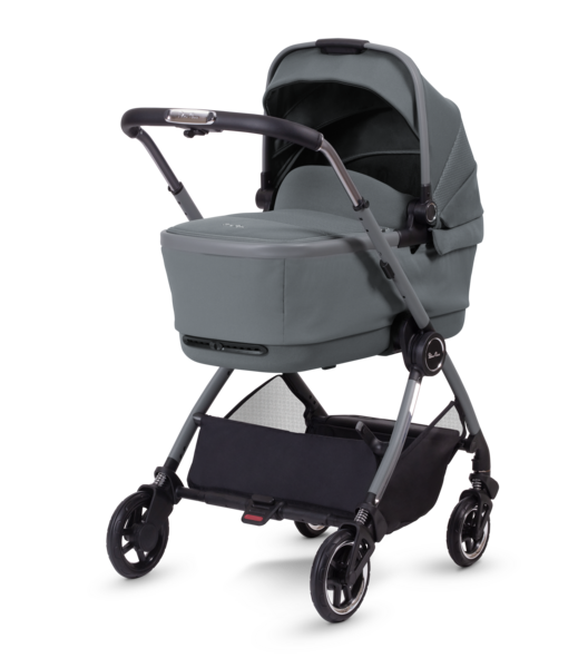 Silver Cross Dune Pushchair, First Bed Folding Carrycot & Dream i-Size Travel Pack - Glacier Grey (FREE Carrycot Stand)