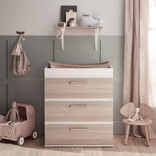Load image into Gallery viewer, Silver Cross Finchley Oak Dresser / Changer Straight in Lifestyle Shot
