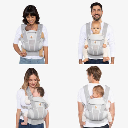 Ergobaby Omni Breeze Baby Carrier | Graphite Grey & All-Weather Cover