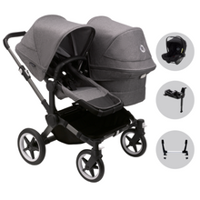 Load image into Gallery viewer, Bugaboo Donkey 5 Duo Pushchair &amp; Turtle Air 360 Travel System Travel System - Graphite/Grey Melange
