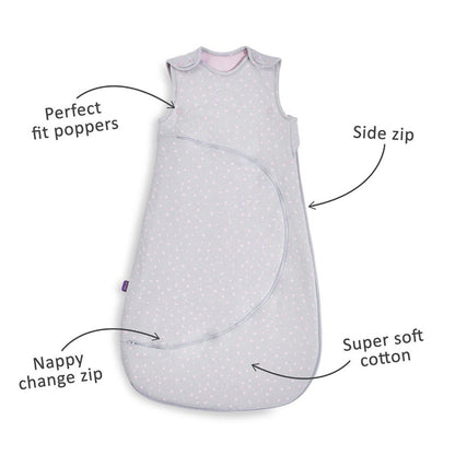 SnuzPouch Sleeping Bag  1.0 tog - Pink Spot  (0-6 Months)