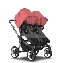 Load image into Gallery viewer, Bugaboo Donkey 5 Twin Pushchair &amp; Carrycot - Graphite / Grey Melange / Sunrise Red
