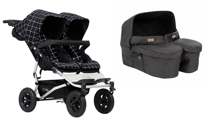 Mountain Buggy Duet with Twin Carrycot Plus | Grid | Direct4baby | Free Delivery