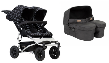 Load image into Gallery viewer, Mountain Buggy Duet with Twin Carrycot Plus | Grid | Direct4baby | Free Delivery
