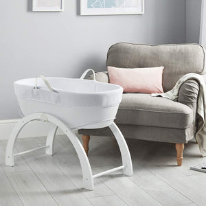 Shnuggle Dreami Moses Basket with Curve Stand | White