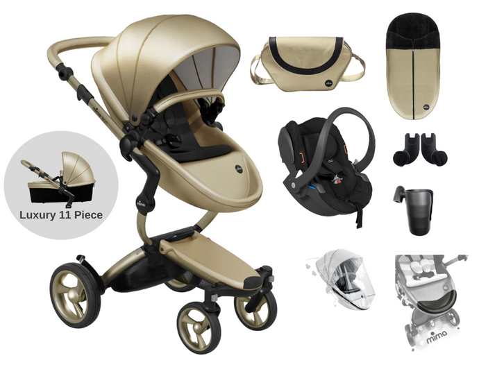 Mima Xari 11 Piece 4G Complete Travel System | Champagne on Champagne