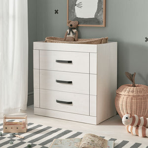 Silver Cross Alnmouth Dresser / Changer Angled View in Lifestyle Image