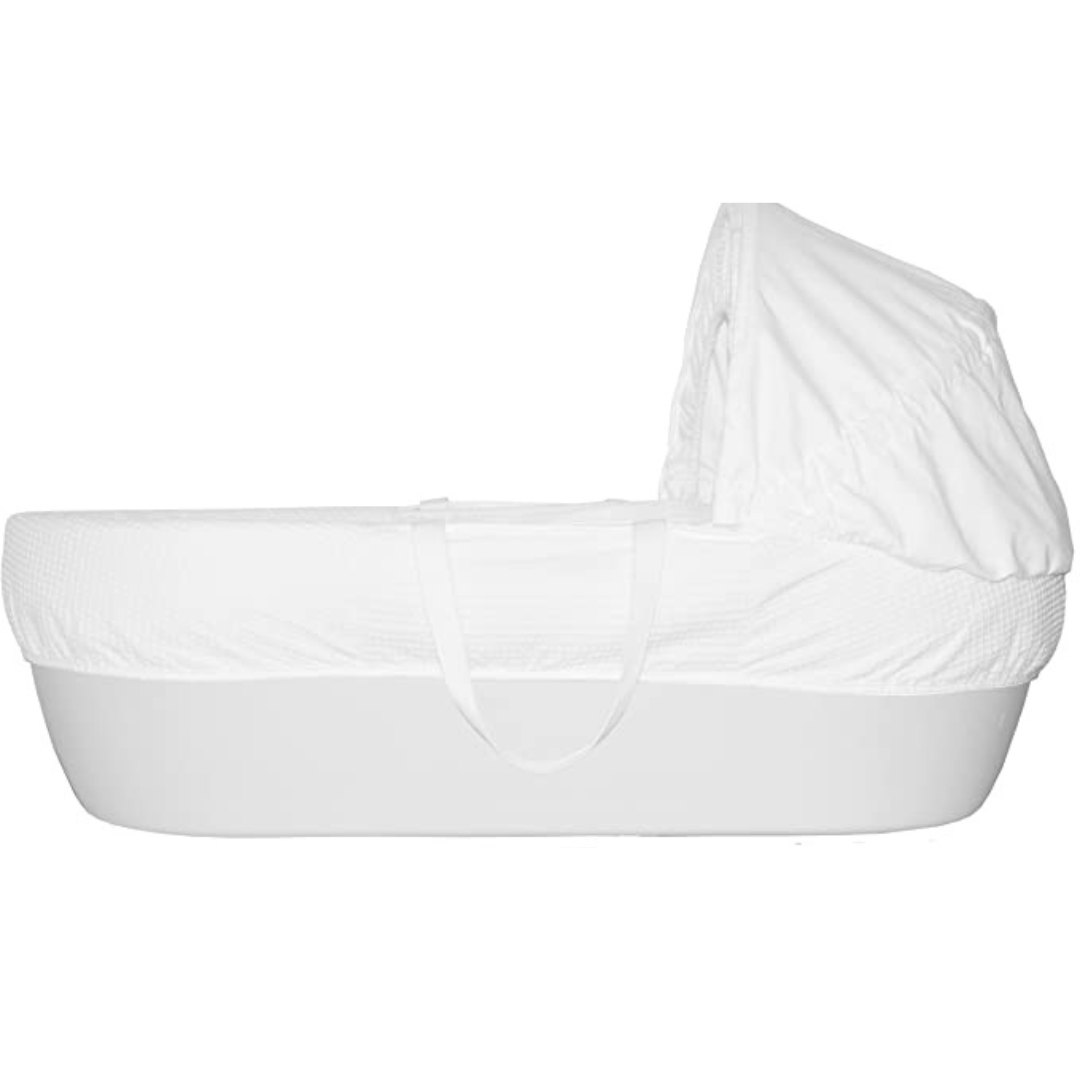 Shnuggle Moses Basket with Covers & Mattress - White
