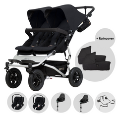 Mountain Buggy Duet Twin Black Bundle with Cybex Cloud T Travel System