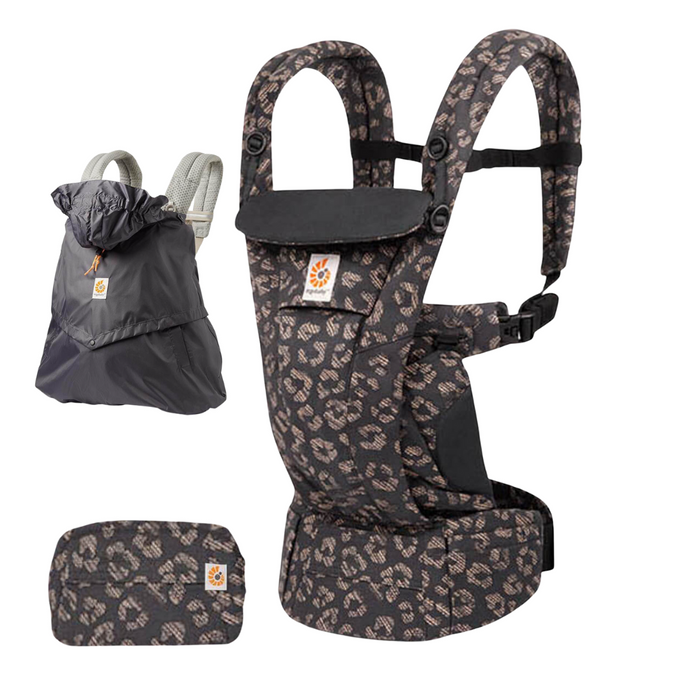 Ergobaby Omni Dream Baby Carrier | Black Leopard & All Weather Cover