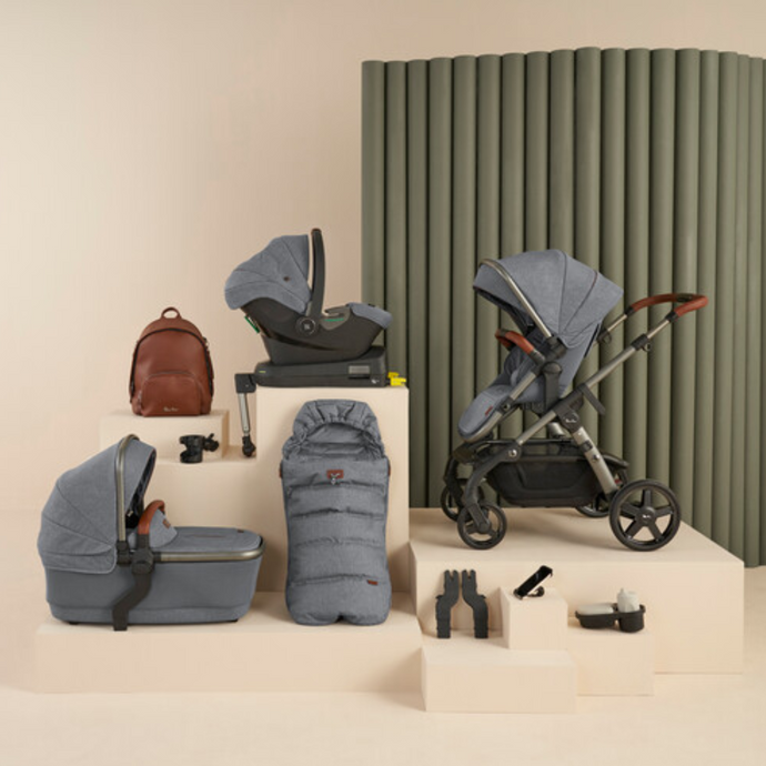 Silver Cross Wave Pushchair & Ultimate Pack - Lunar Grey (FREE Carrycot Stand)