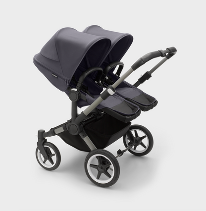 Bugaboo Donkey 5 Duo Pushchair & Cybex Cloud T Travel System - Graphite / Stormy Blue