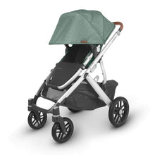 Load image into Gallery viewer, UPPAbaby Vista Twin Pushchair &amp; Carrycot - Emmett (Sage Green Melange/Silver/Saddle Leather)
