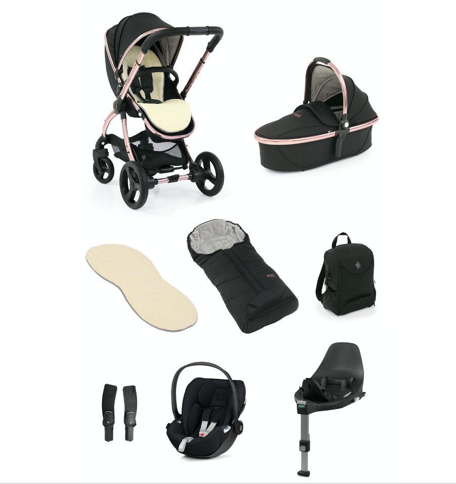 Egg 2 Stroller | Diamond Black (Rose Gold Frame) | Cybex Cloud Z i-Size | Travel System | Direct 4 Baby