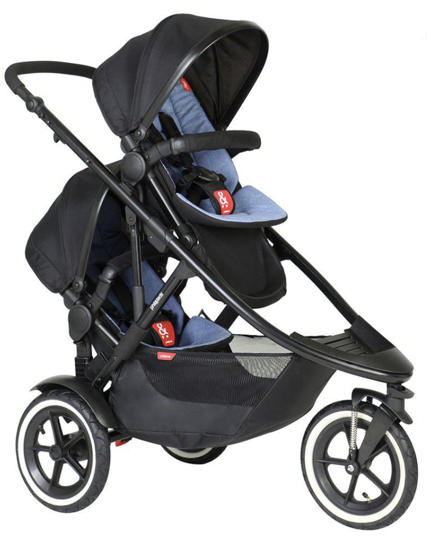 Phil Teds Sport Verso Tandem Pushchair with Double Kit Blue