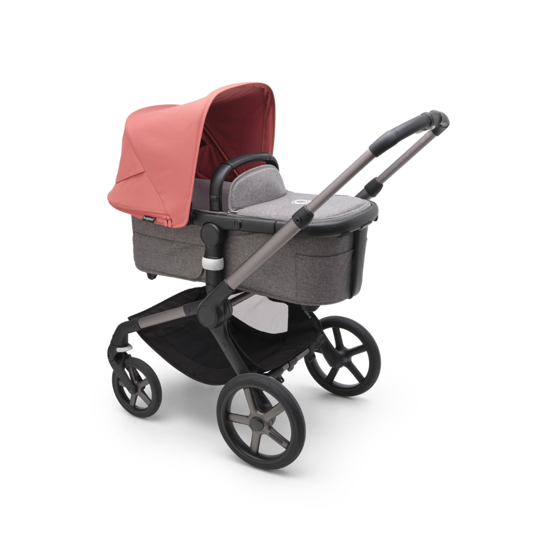 Bugaboo Fox 5 Pushchair Carrycot Graphite Grey Melange Sunrise Red Free Delivery Direct 4 Baby