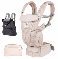 Ergobaby Omni Breeze Baby Carrier | Pink Quartz & All-Weather Cover