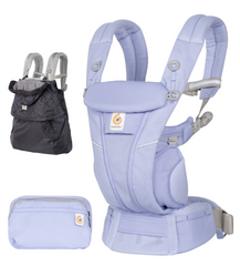 Ergobaby Omni Breeze Baby Carrier | Blue Lavender & All-Weather Cover