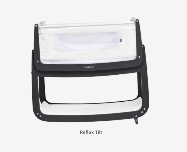 SnuzPod4 Bedside Crib Starter Bundle - Slate (White sheets)