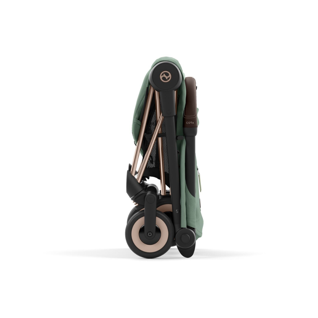 Cybex Coya Platinum Compact Stroller | Leaf Green on Rose Gold