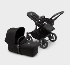 Load image into Gallery viewer, Bugaboo Donkey 5 Twin Pushchair &amp; Maxi-Cosi Cabriofix i-Size Travel System - Black / Midnight Black
