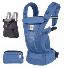 Ergobaby Omni Breeze Baby Carrier | Sapphire Blue & All-Weather Cover
