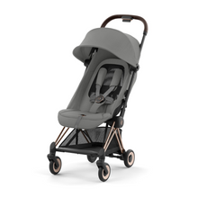 Load image into Gallery viewer, Cybex Coya Platinum Compact Stroller | Mirage Grey on Rose Gold
